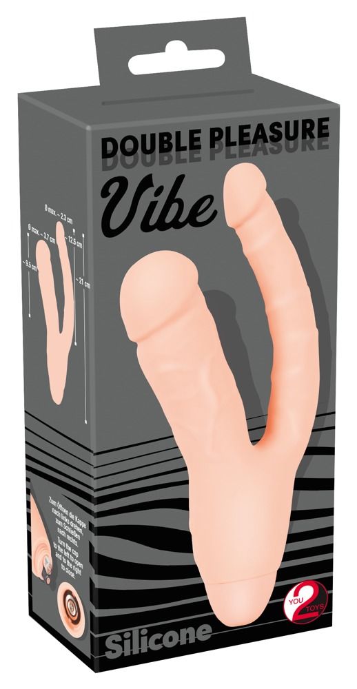 Анально-вагинальный вибромассажер Double Pleasure Vibe - 21 см.