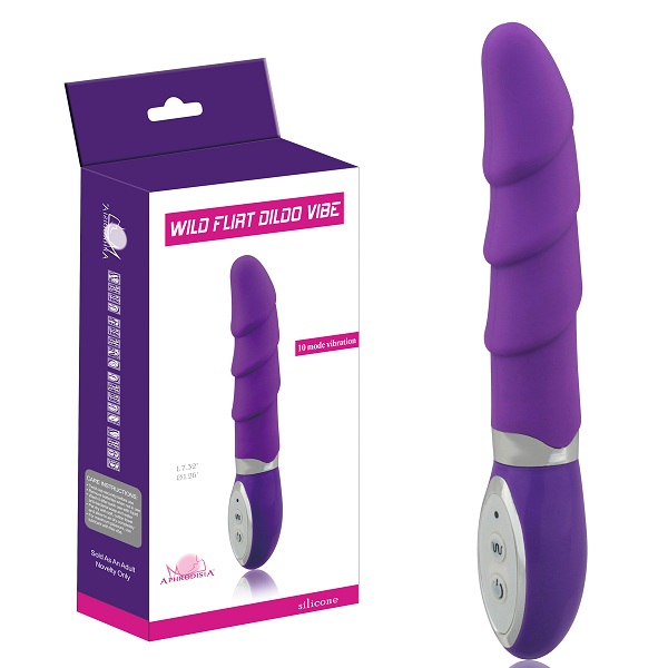 Фиолетовый водонепроницаемый вибратор Wild Flirt Dildo Vibe - 18 см.