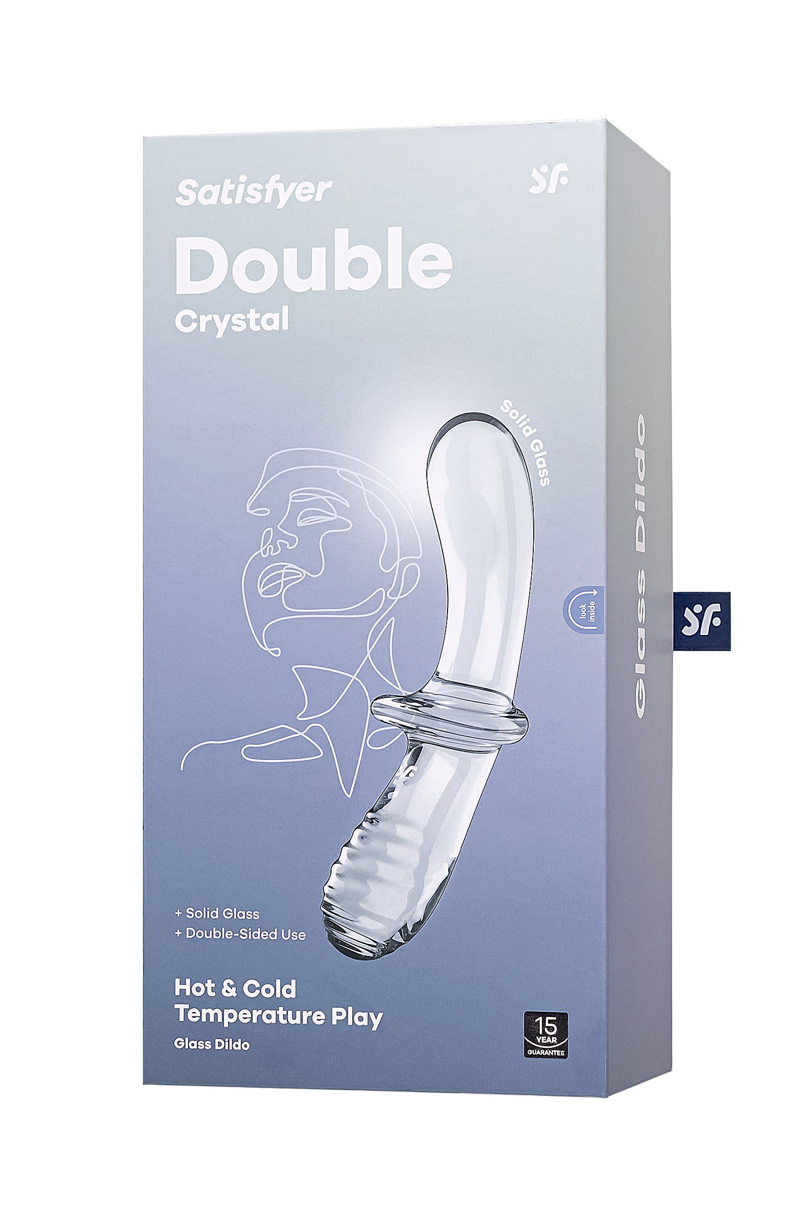 Прозрачный двусторонний стеклянный фаллоимитатор Satisfyer Double Crystal - 19,5 см.
